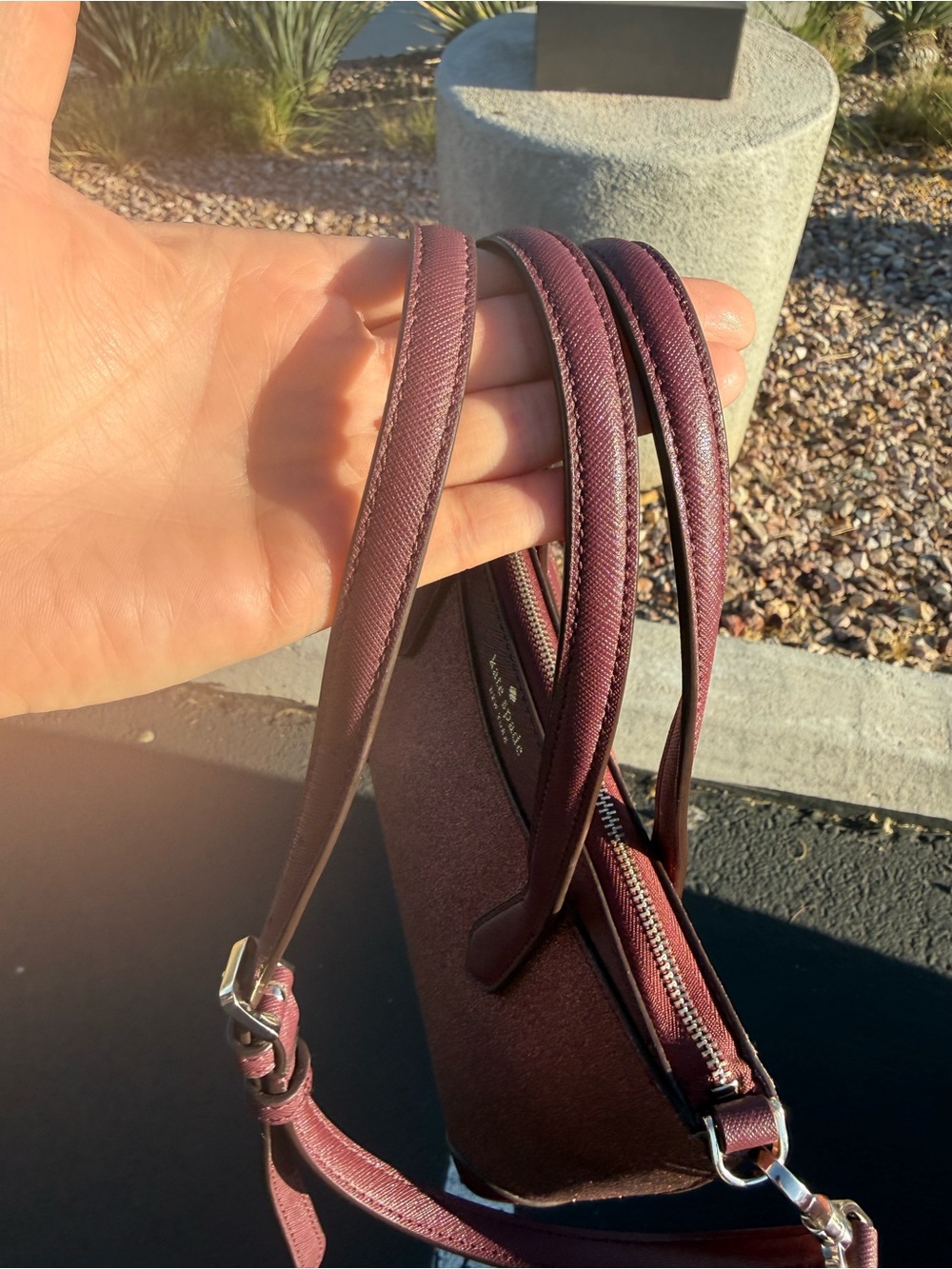 kate spade glitter satchel in burgundy - Picture 5 of 7